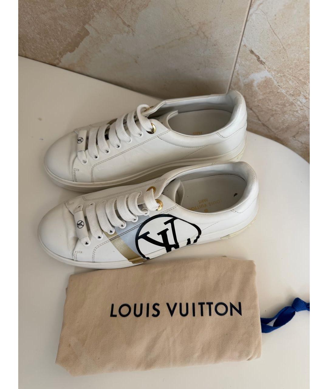 LOUIS VUITTON Белые кожаные кеды, фото 2