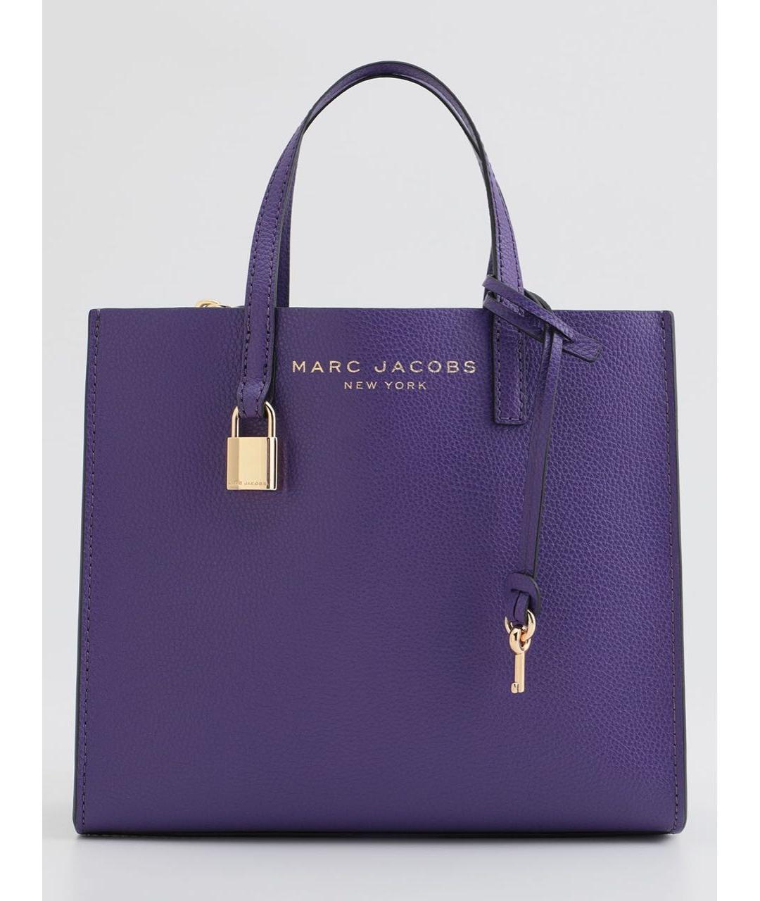 MARC JACOBS Фиолетовая кожаная сумка с короткими ручками, фото 7