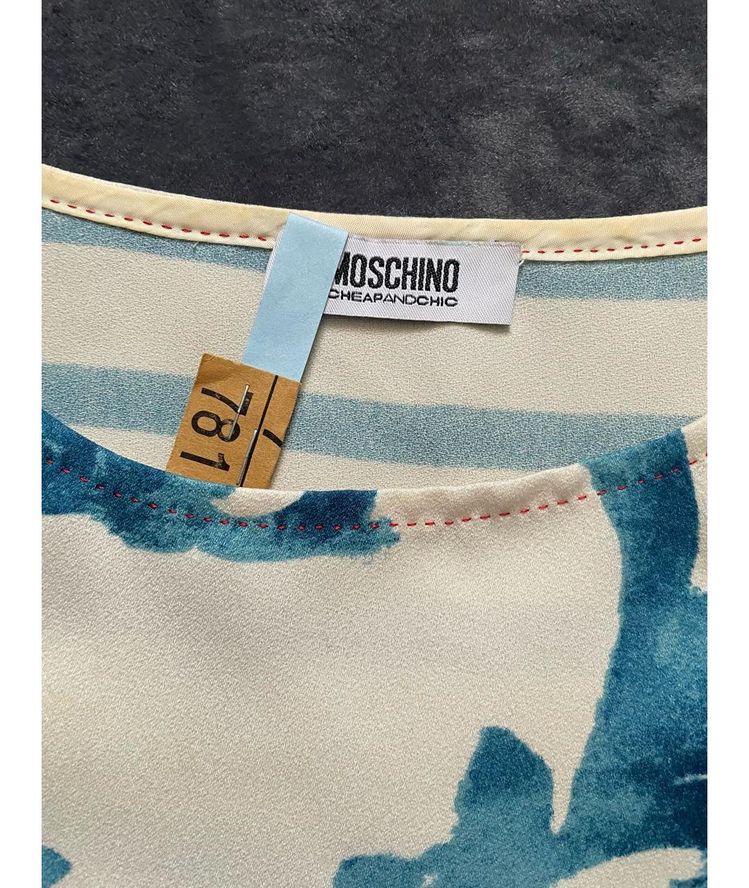 MOSCHINO Белое полиэстеровое повседневное платье, фото 3
