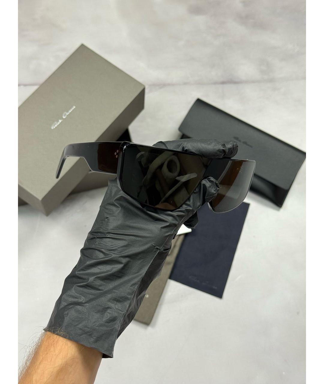 RICK OWENS Черные пластиковые солнцезащитные очки, фото 8