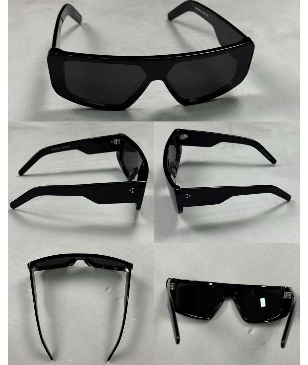 RICK OWENS Черные пластиковые солнцезащитные очки, фото 4