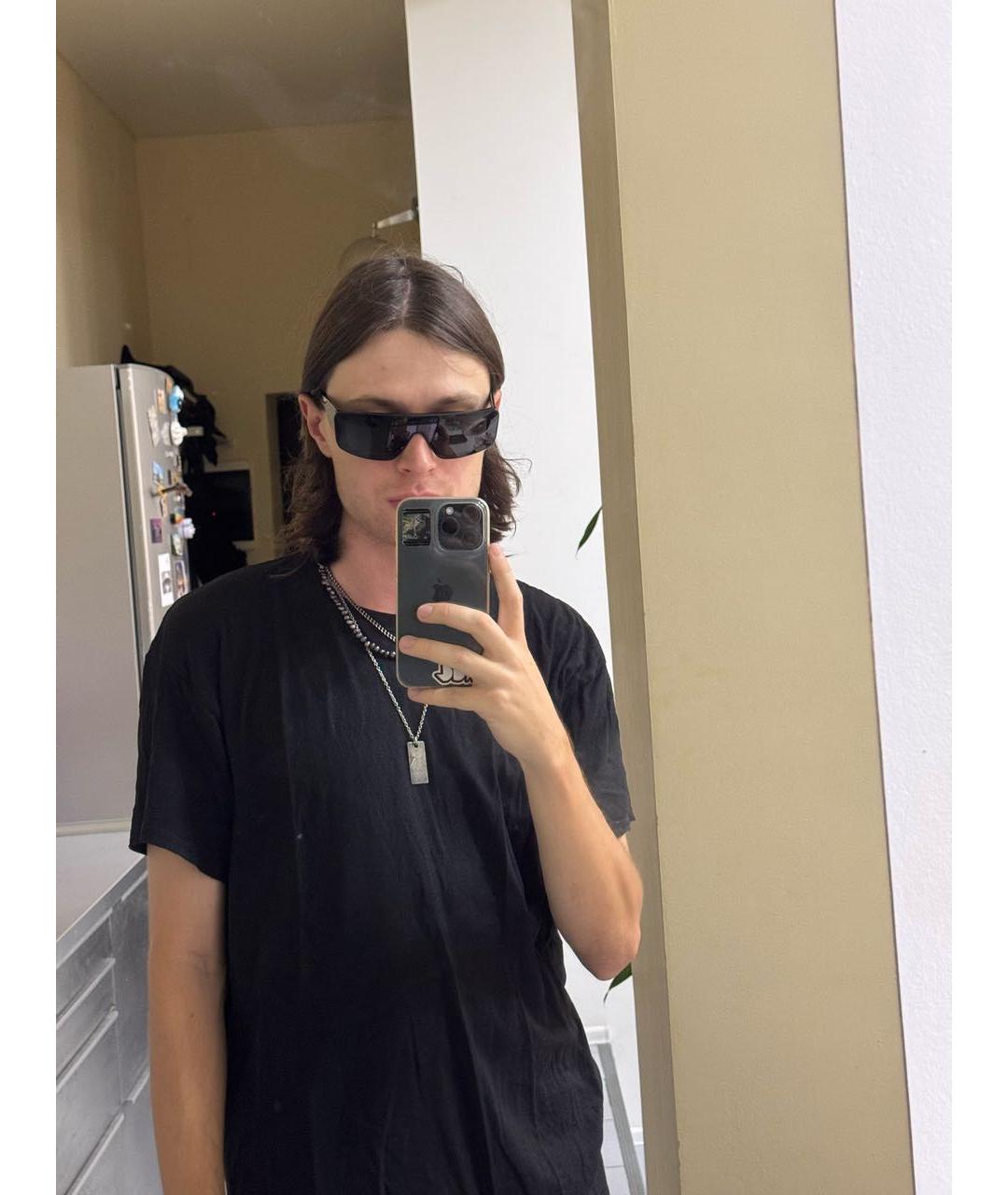 RICK OWENS Черные пластиковые солнцезащитные очки, фото 5