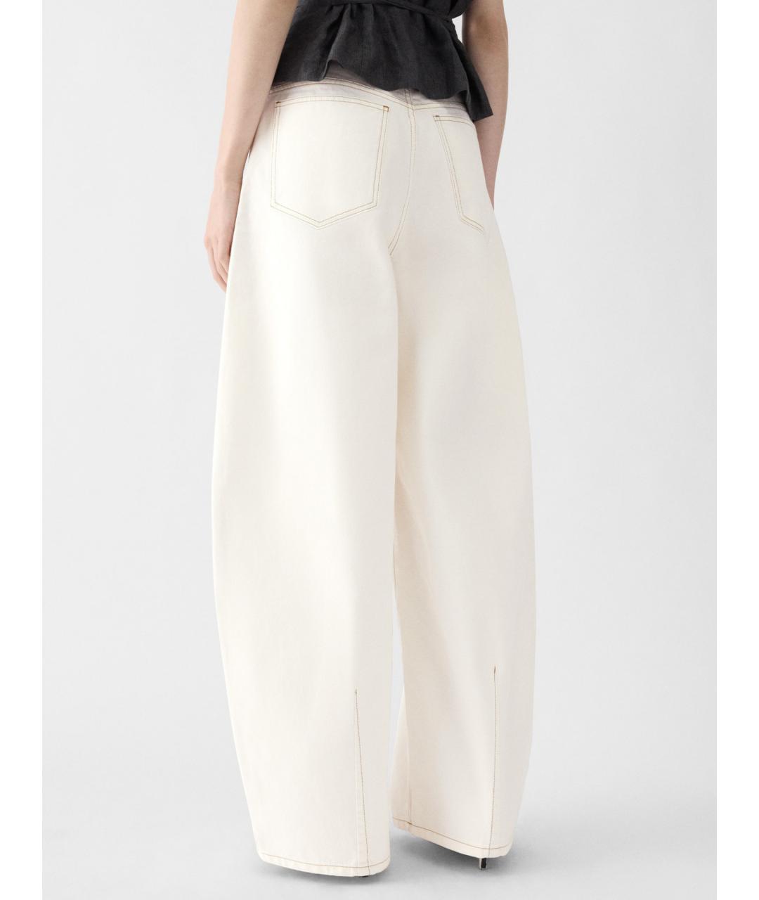 JACQUEMUS Белые хлопковые прямые джинсы, фото 4