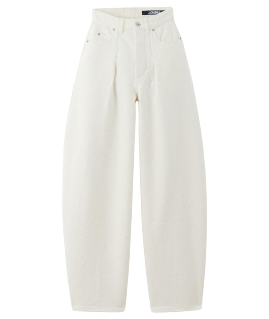 JACQUEMUS Белые хлопковые прямые джинсы, фото 1