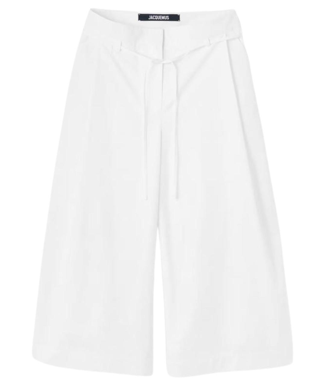 JACQUEMUS Белые хлопковые прямые брюки, фото 1