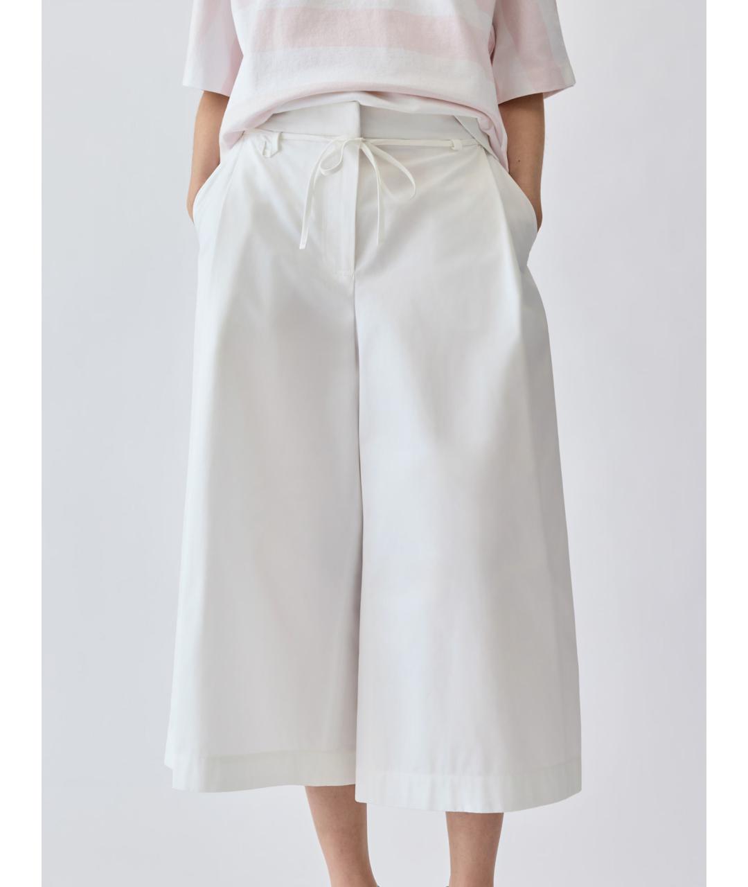 JACQUEMUS Белые хлопковые прямые брюки, фото 3