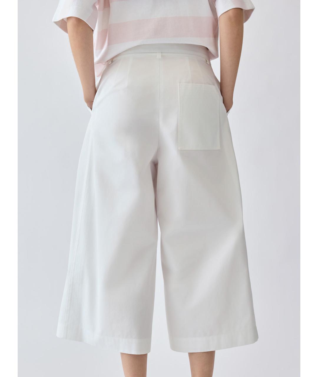 JACQUEMUS Белые хлопковые прямые брюки, фото 4