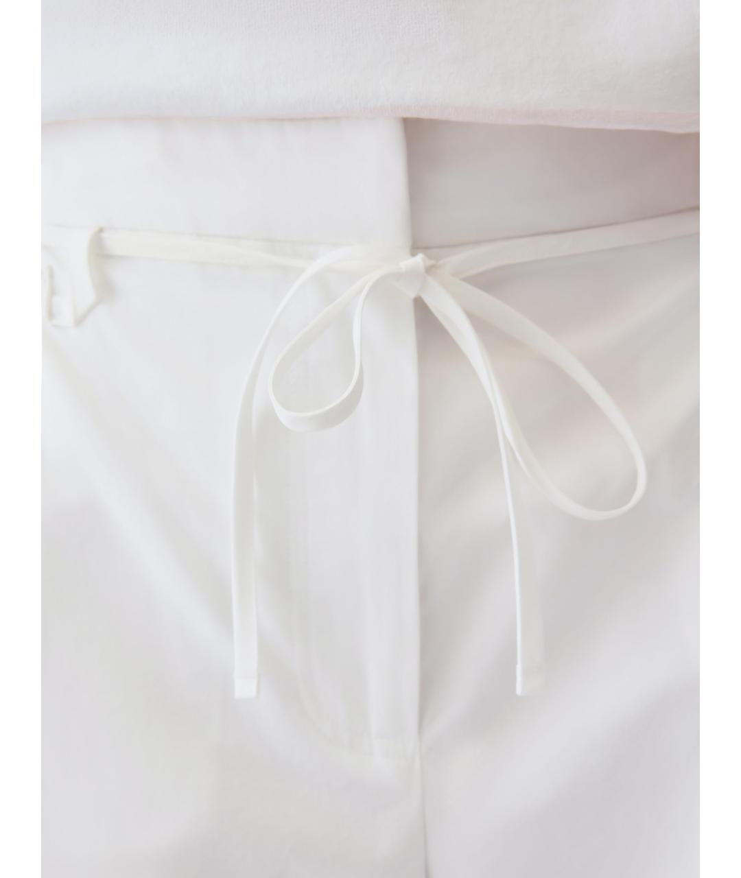 JACQUEMUS Белые хлопковые прямые брюки, фото 5