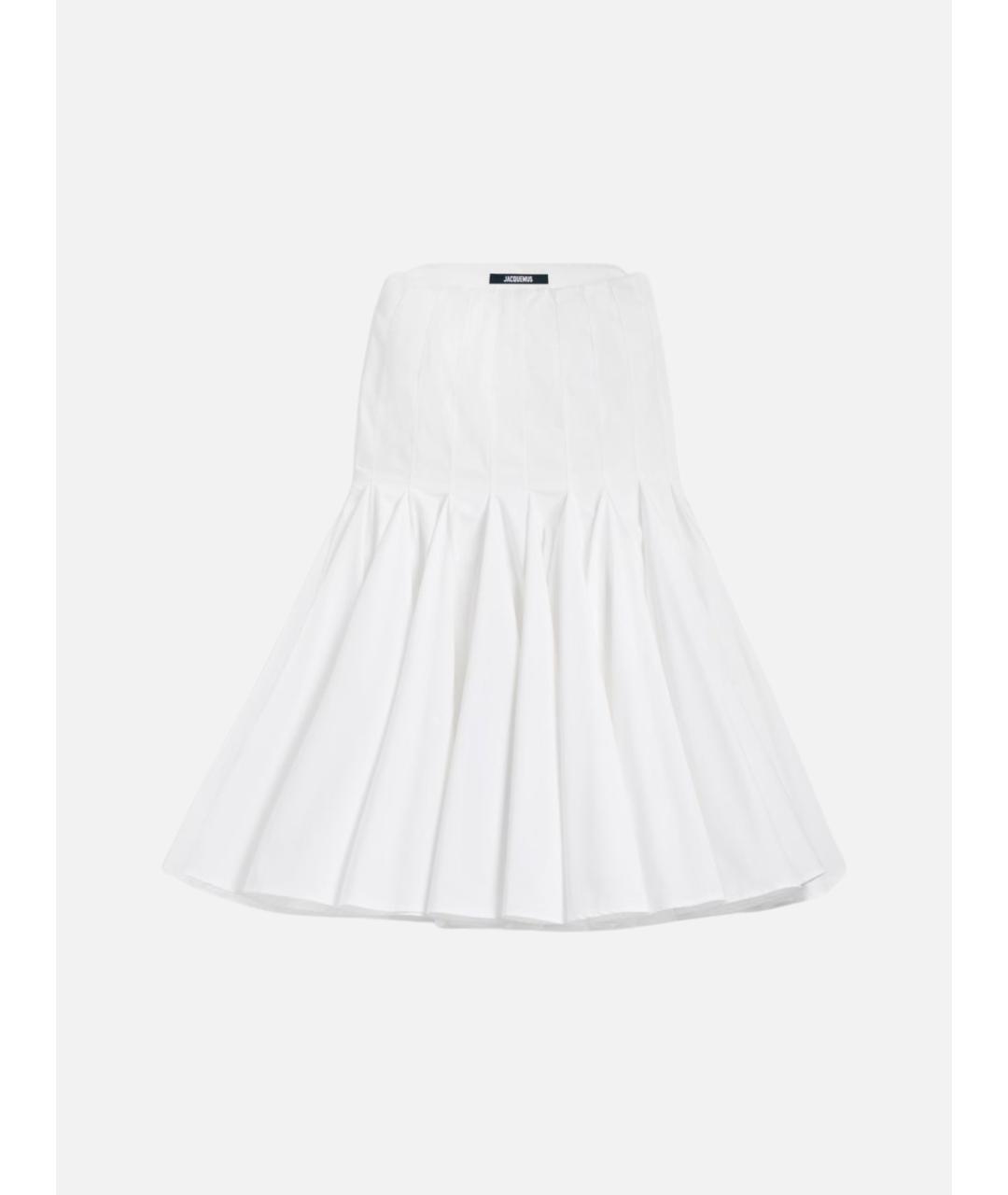 JACQUEMUS Белая хлопковая юбка миди, фото 7