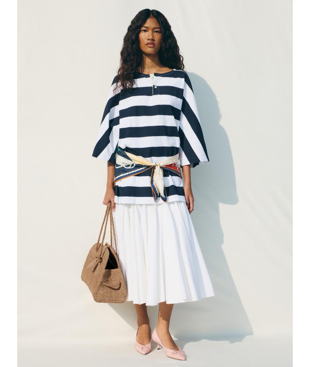JACQUEMUS Белая хлопковая юбка миди, фото 5