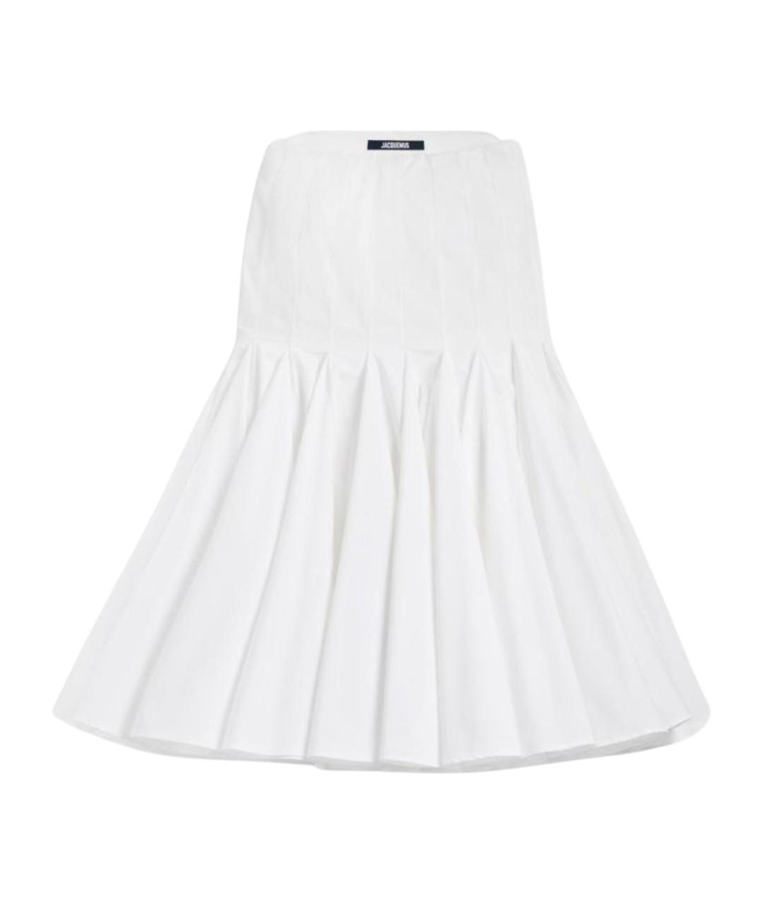 JACQUEMUS Белая хлопковая юбка миди, фото 1