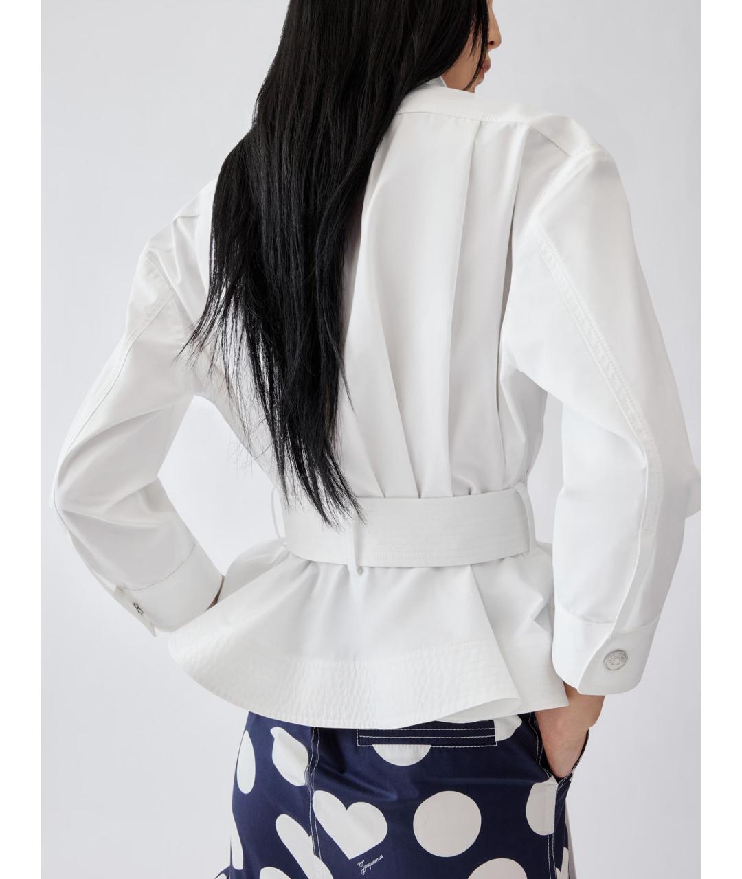 JACQUEMUS Белая хлопковая куртка, фото 4
