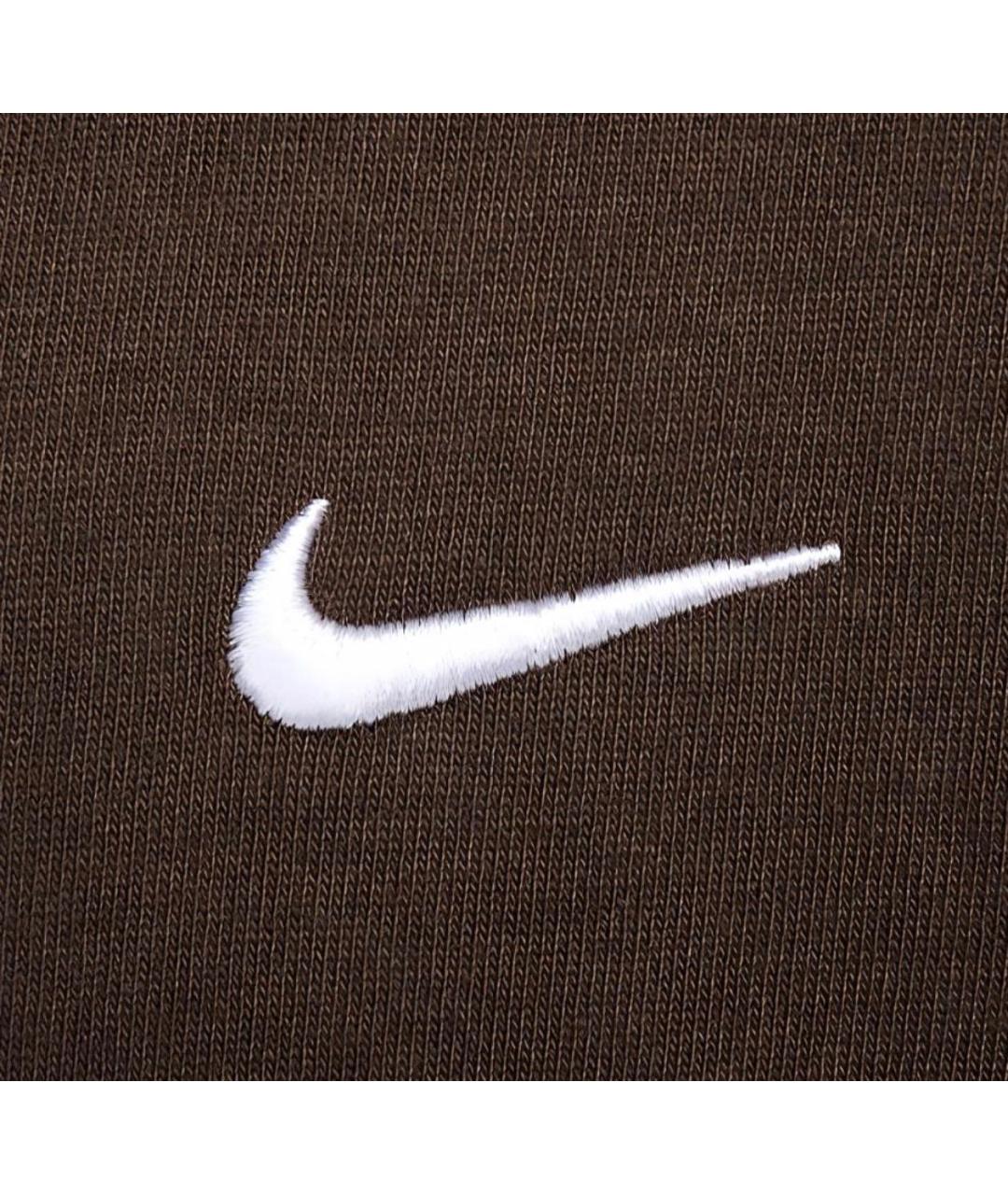 NIKE Коричневая хлопковая футболка, фото 3