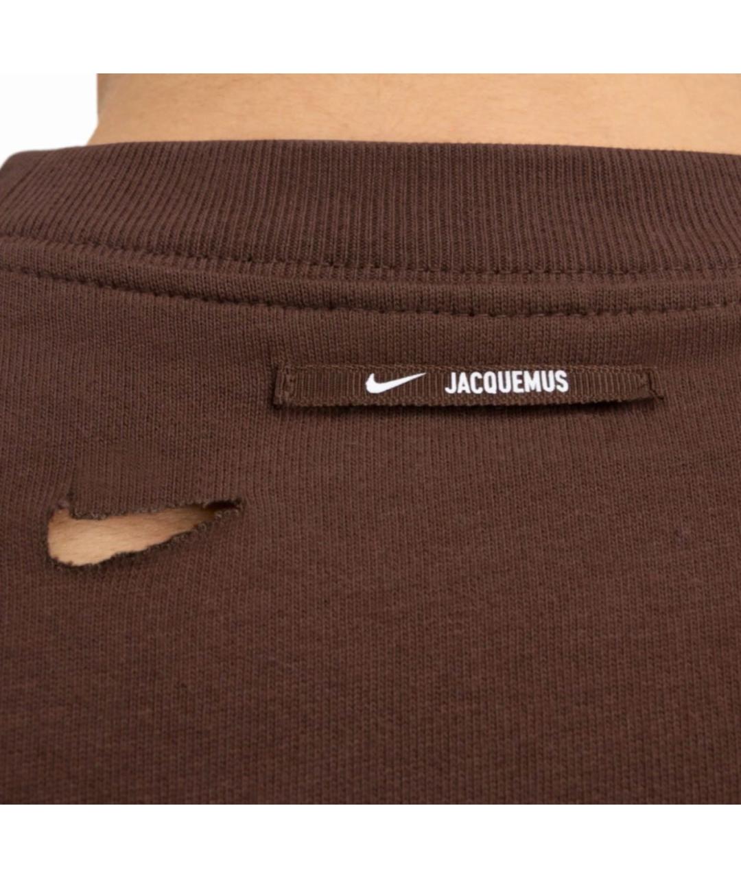 NIKE Коричневая хлопковая футболка, фото 2