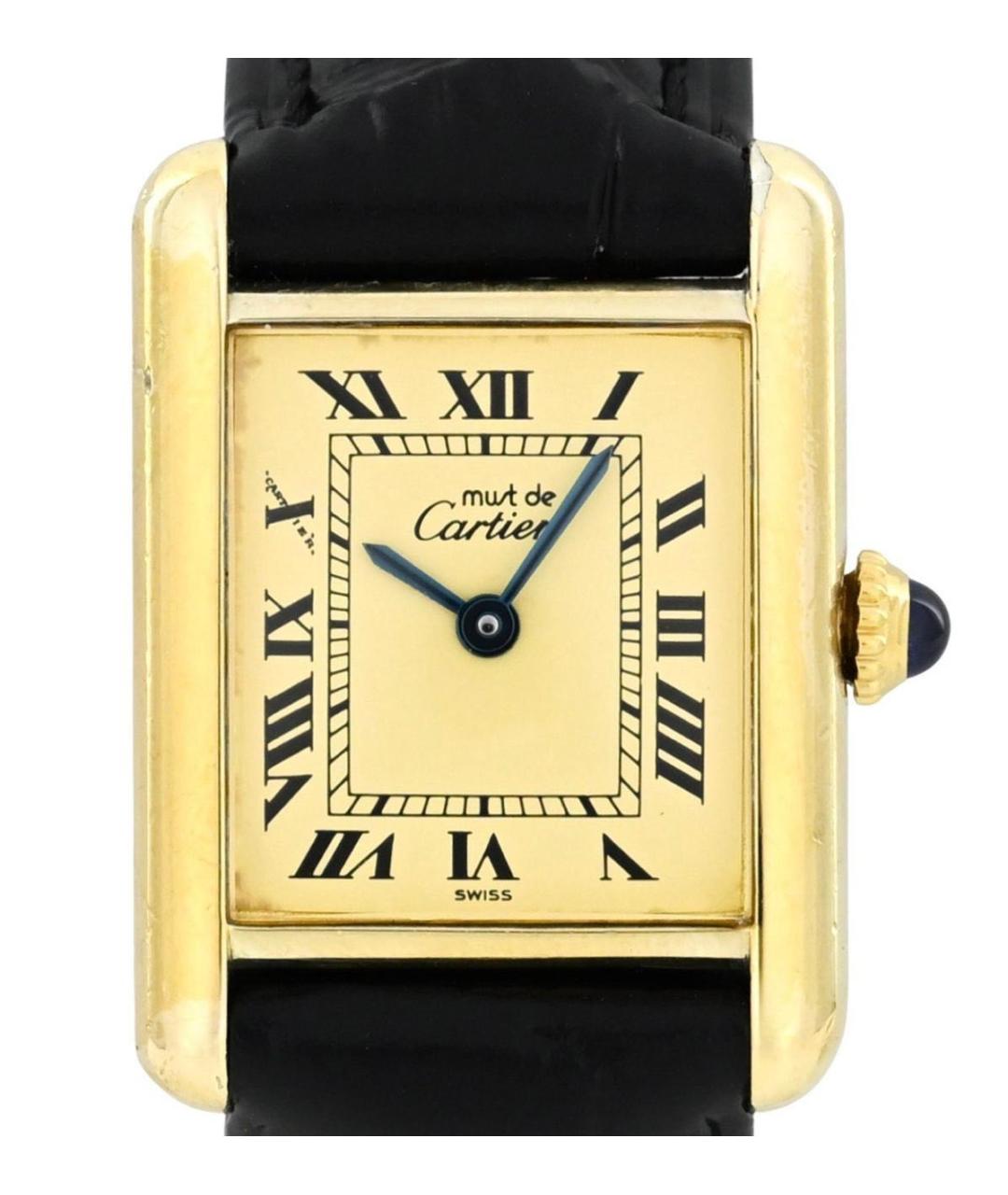 CARTIER Золотые серебряные часы, фото 4