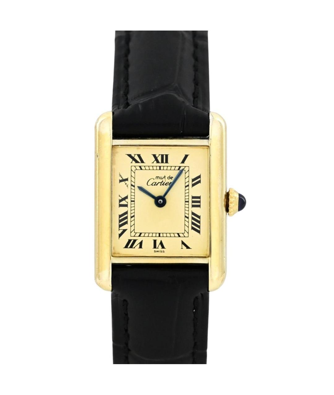 CARTIER Золотые серебряные часы, фото 5