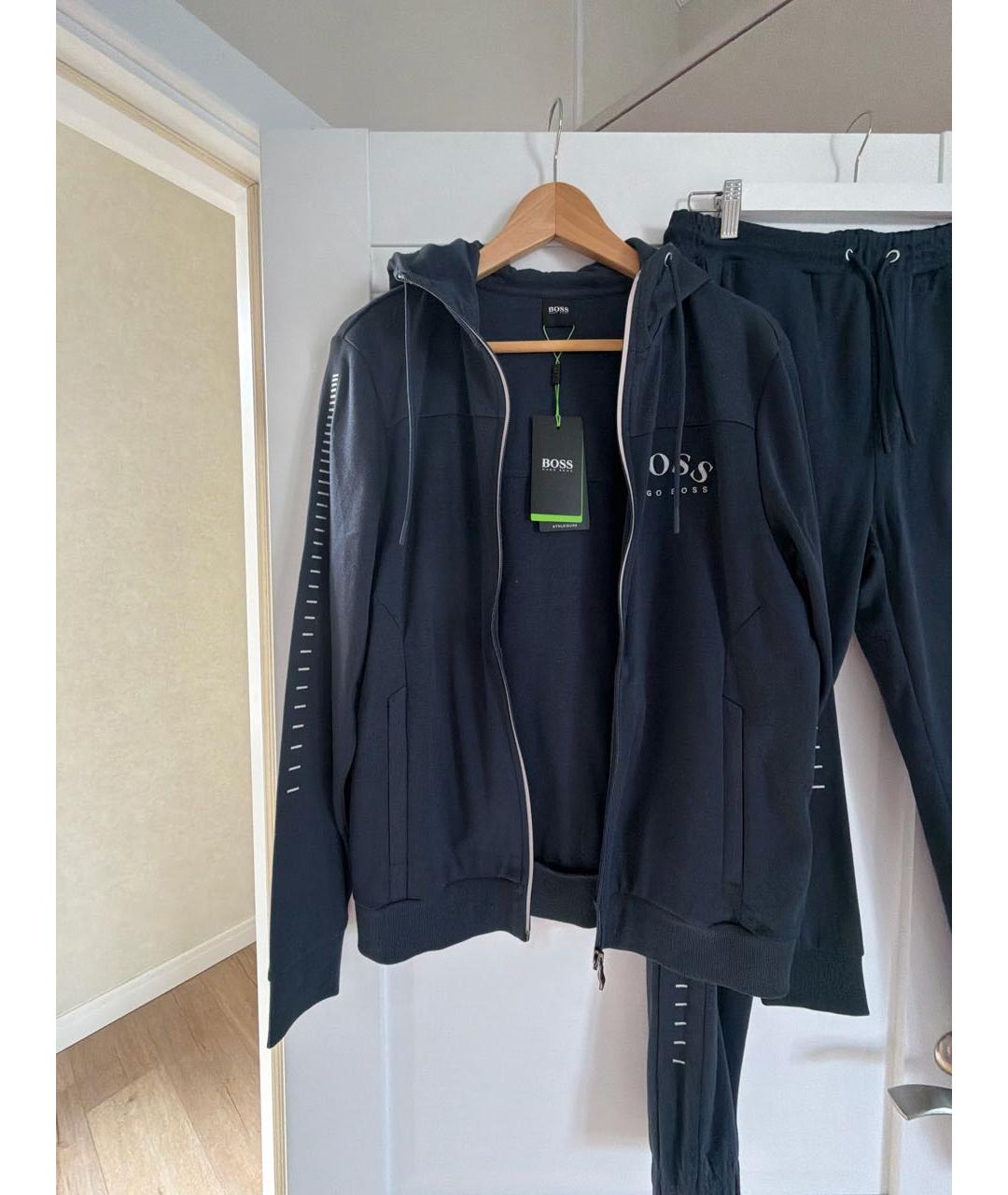 HUGO BOSS Темно-синий хлопковый спортивный костюм, фото 3