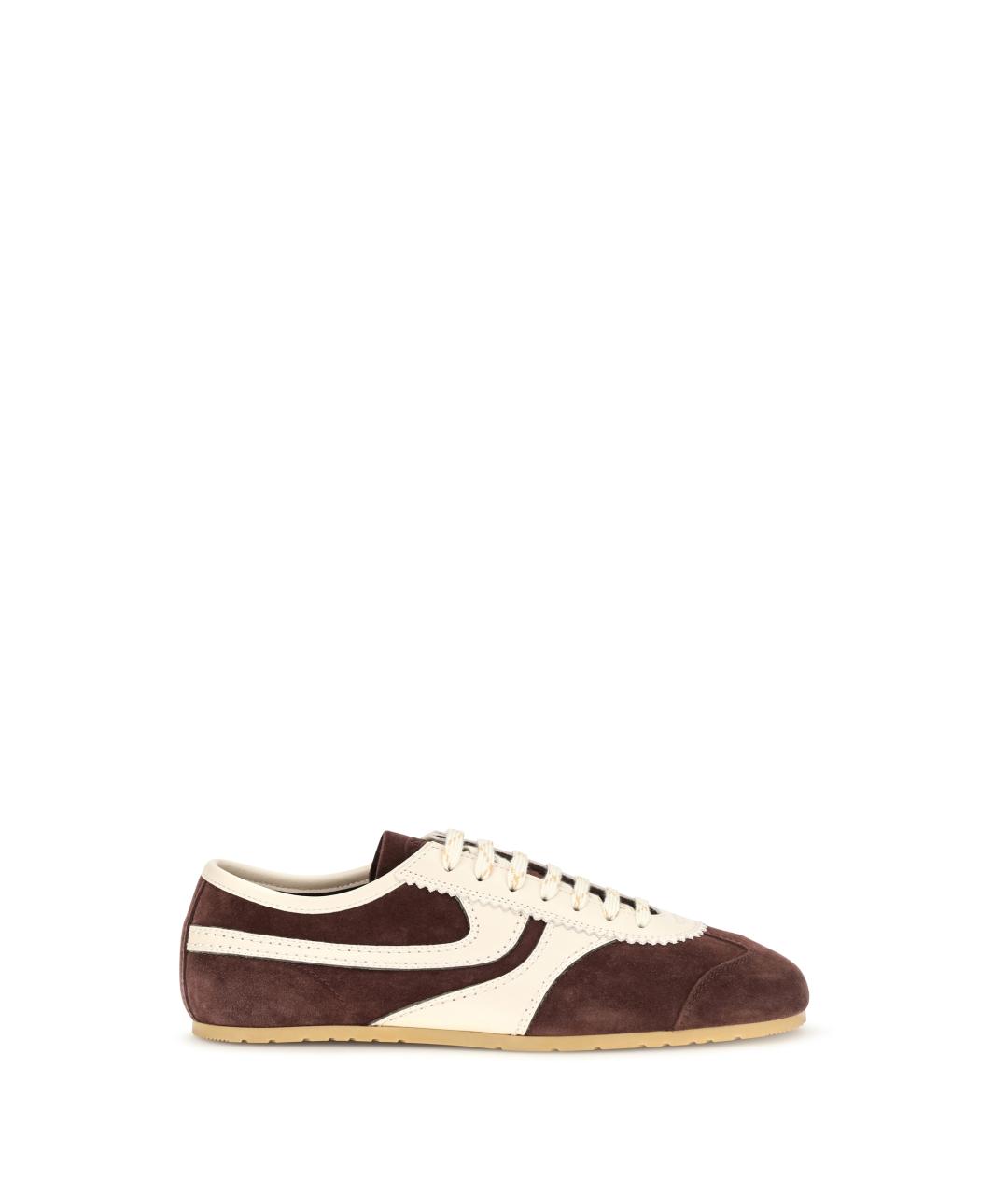 DRIES VAN NOTEN Фиолетовые кожаные низкие кроссовки / кеды, фото 1