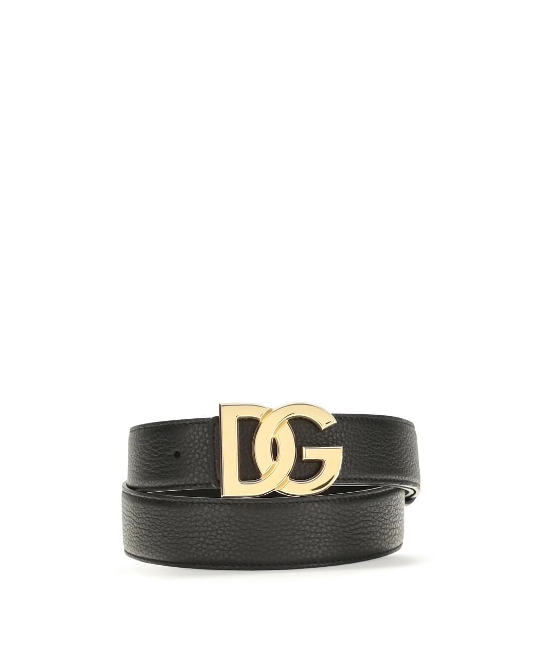 DOLCE&GABBANA Черный кожаный ремень, фото 1
