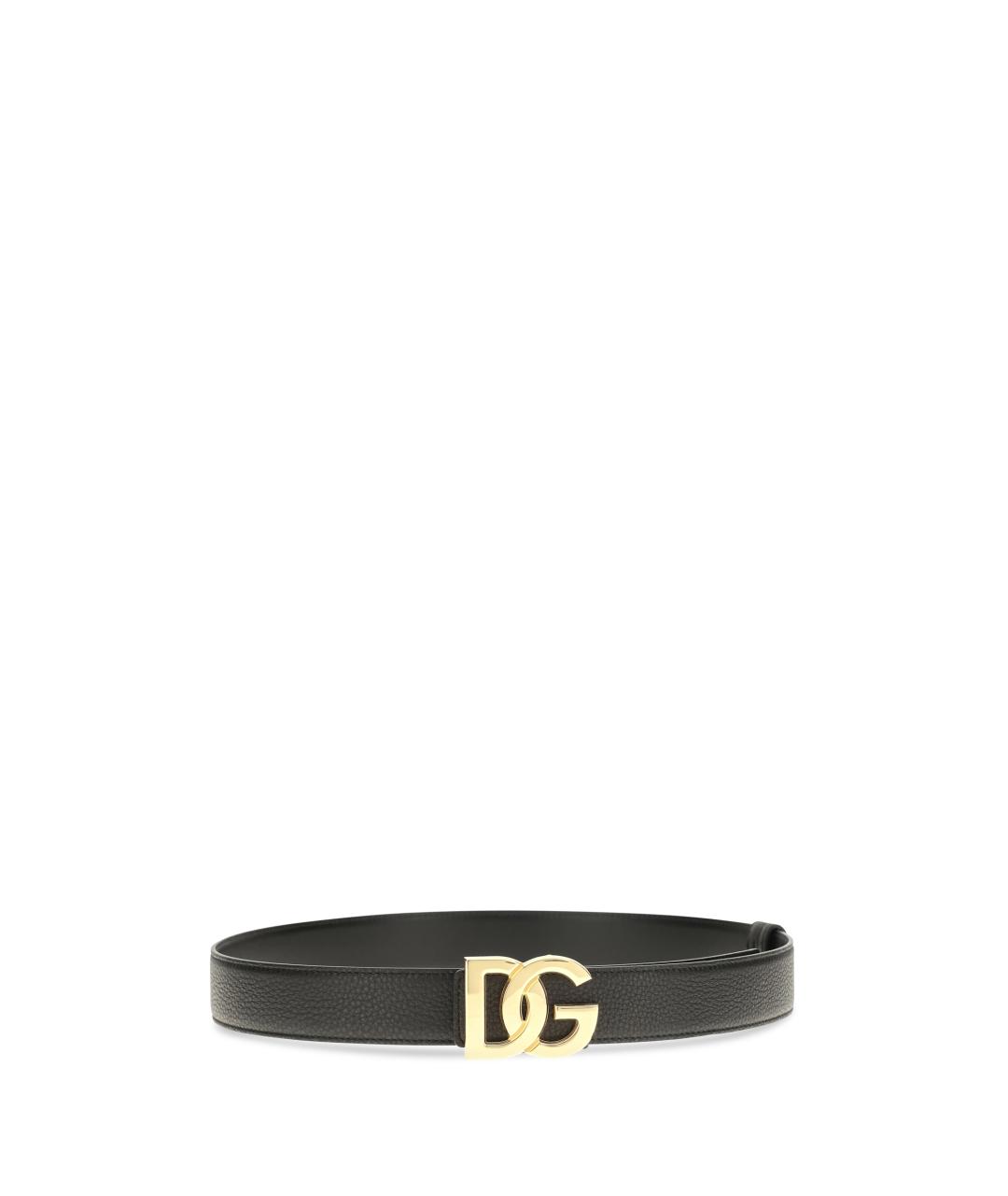 DOLCE&GABBANA Черный кожаный ремень, фото 2