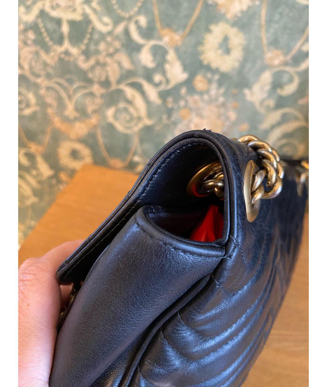 GUCCI Черная кожаная сумка через плечо, фото 5