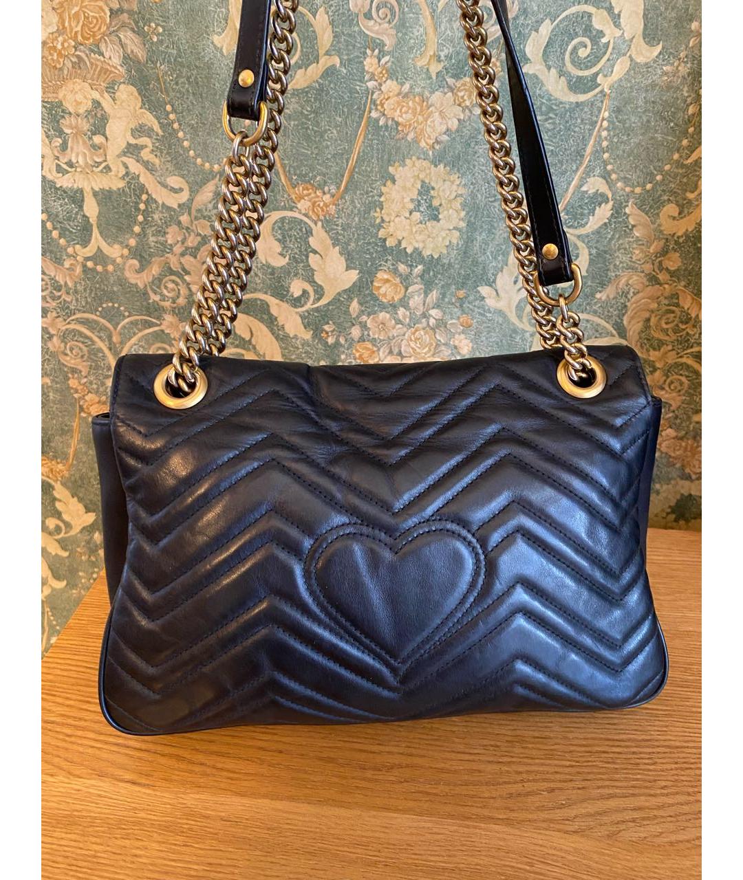 GUCCI Черная кожаная сумка через плечо, фото 2