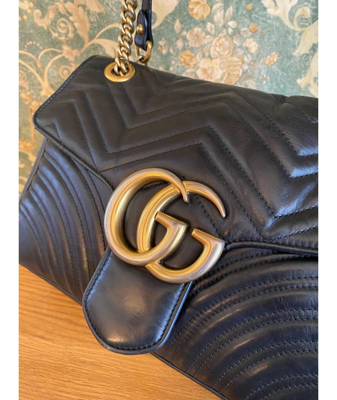 GUCCI Черная кожаная сумка через плечо, фото 3