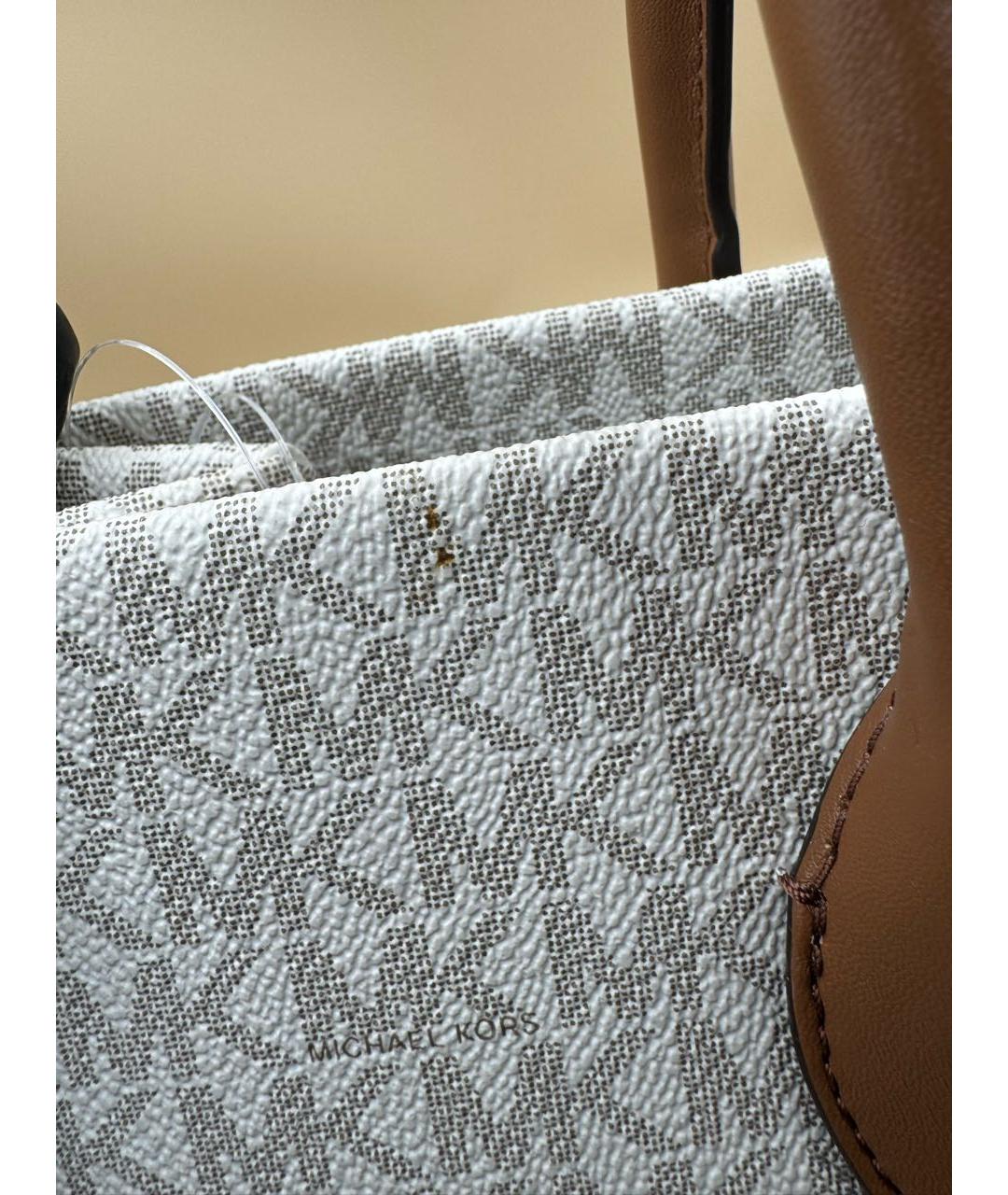 MICHAEL KORS Бежевая канва сумка с короткими ручками, фото 7