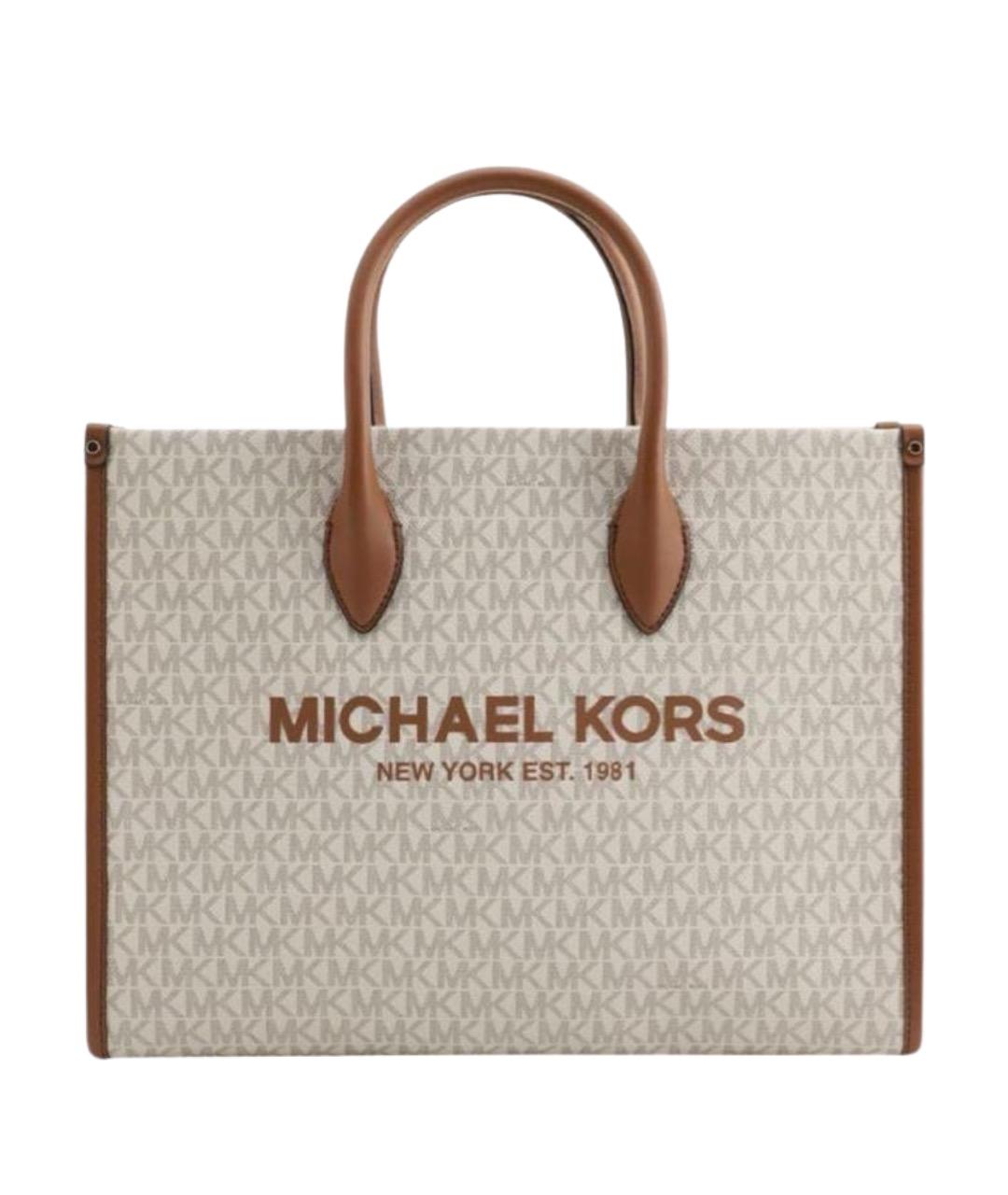 MICHAEL KORS Бежевая канва сумка с короткими ручками, фото 1