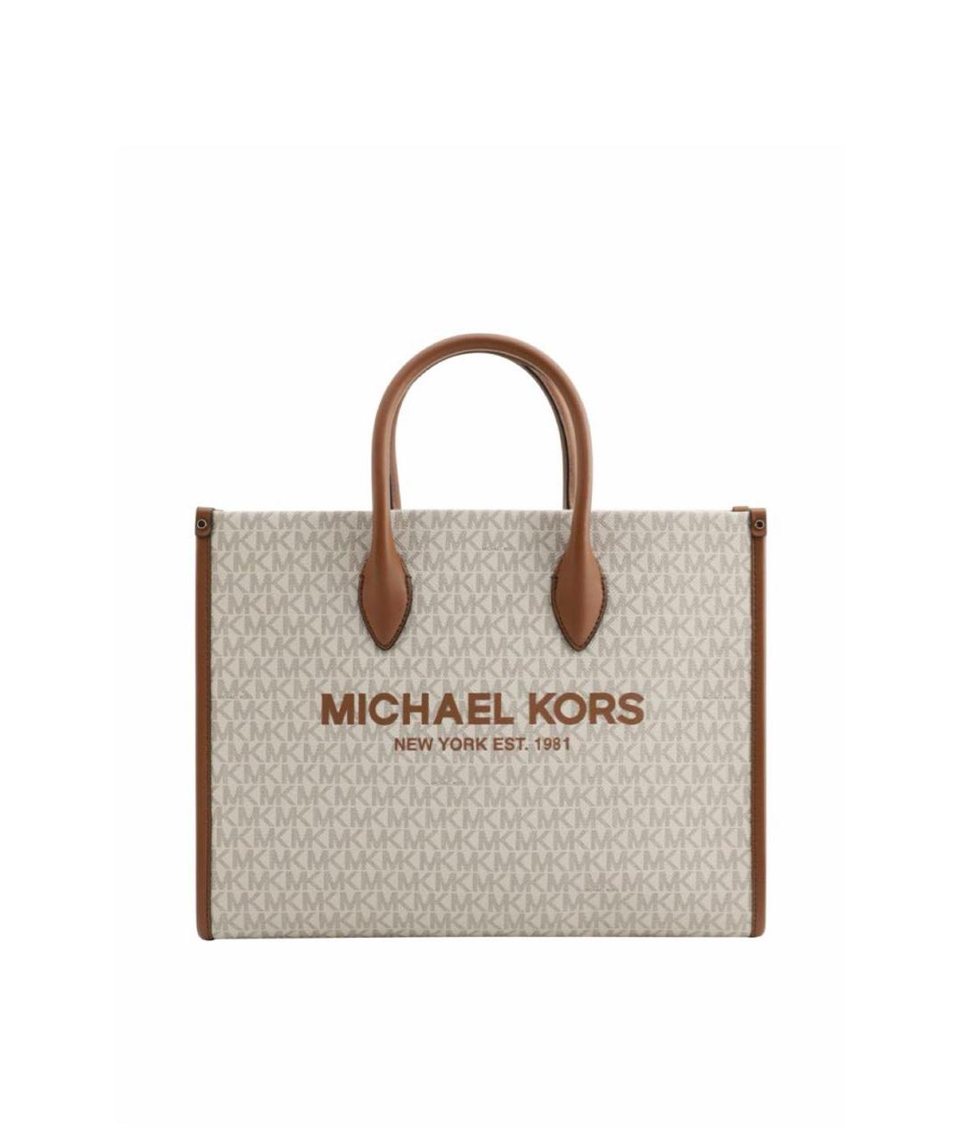 MICHAEL KORS Бежевая канва сумка с короткими ручками, фото 8