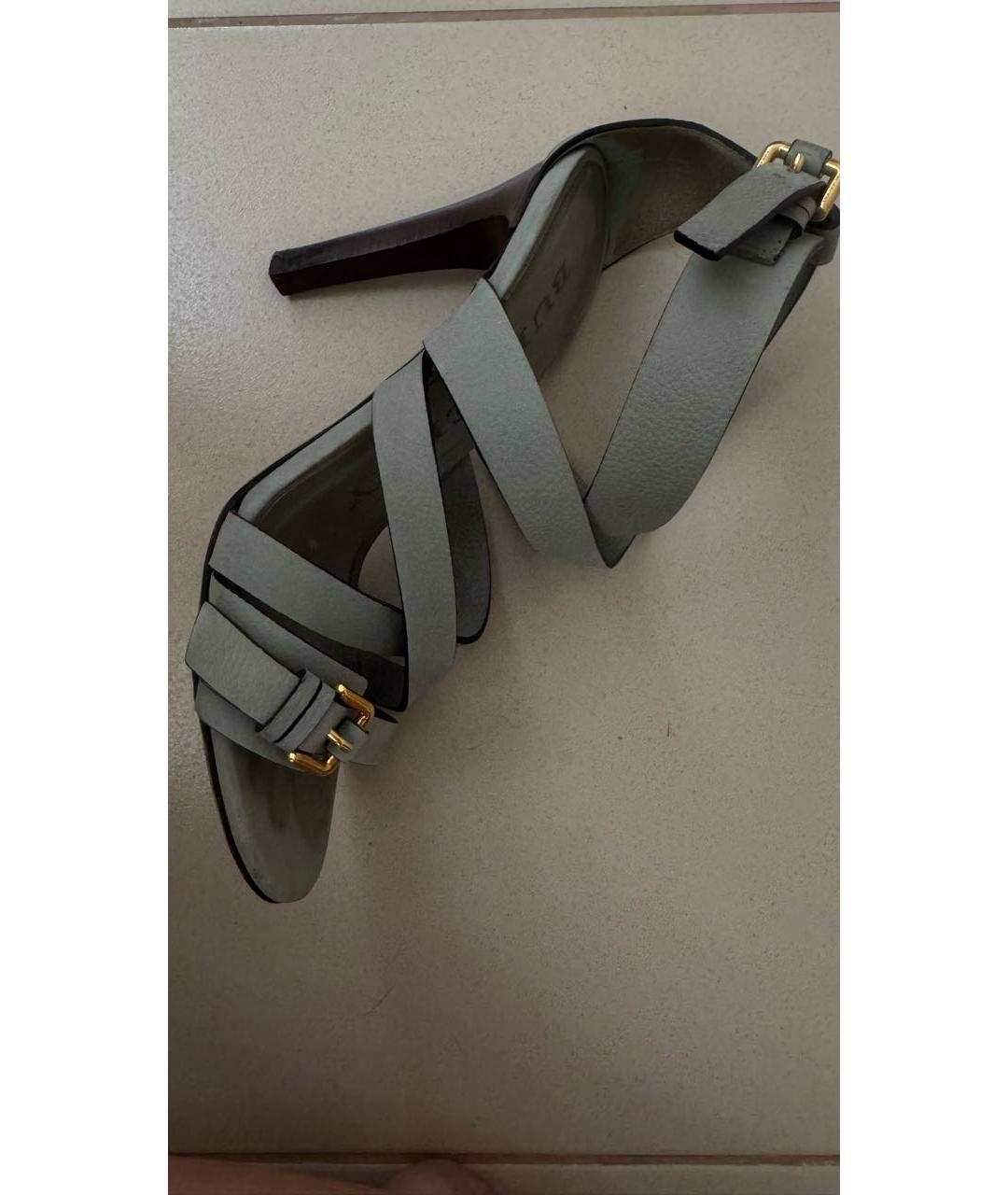 BURBERRY Хаки нубуковые босоножки, фото 2