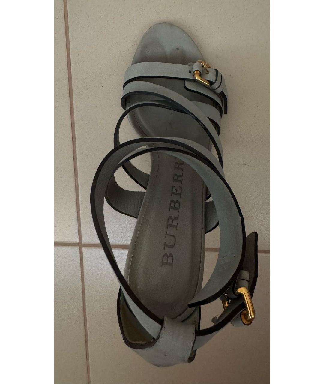 BURBERRY Хаки нубуковые босоножки, фото 3