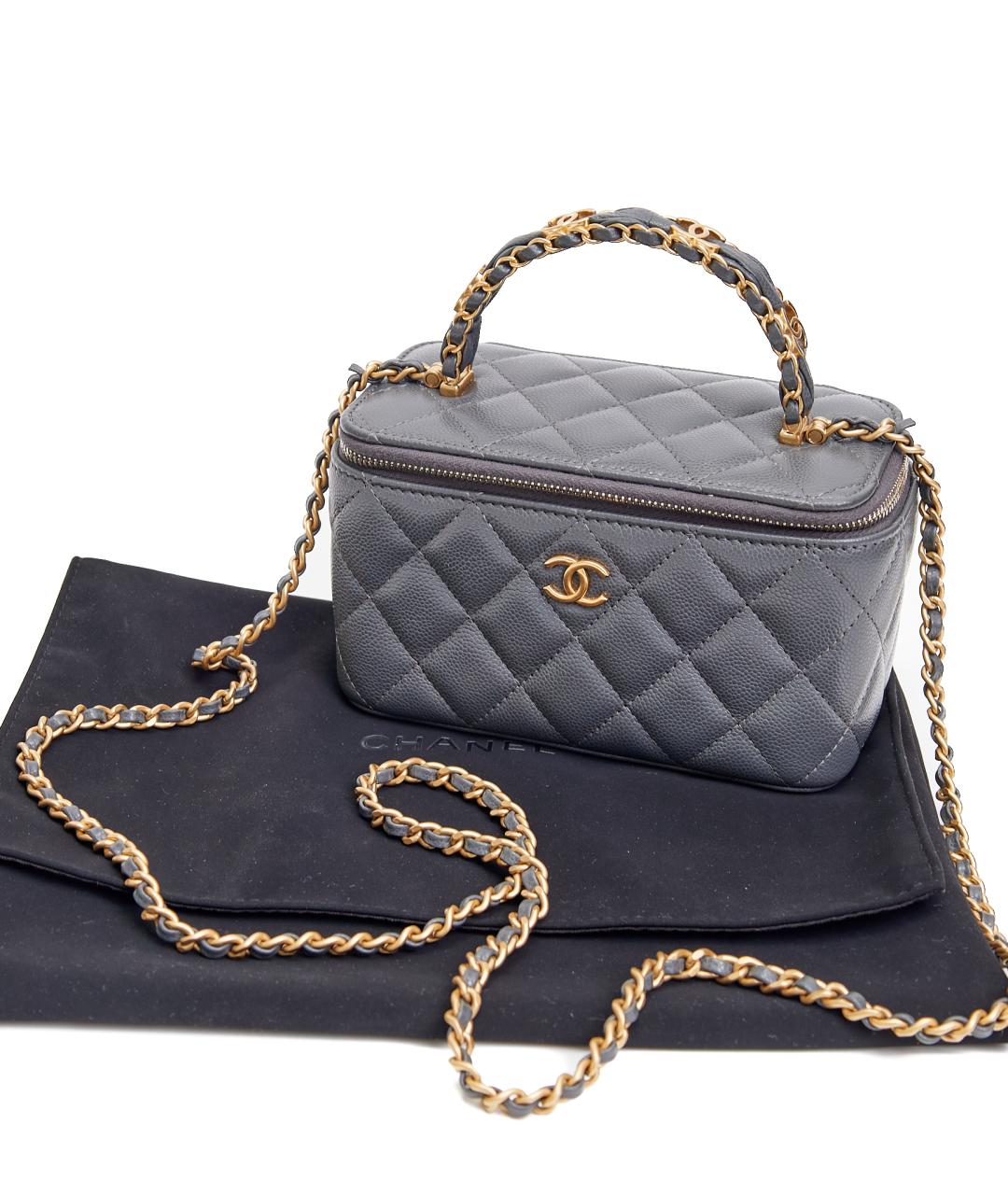 CHANEL Серая кожаная сумка через плечо, фото 6