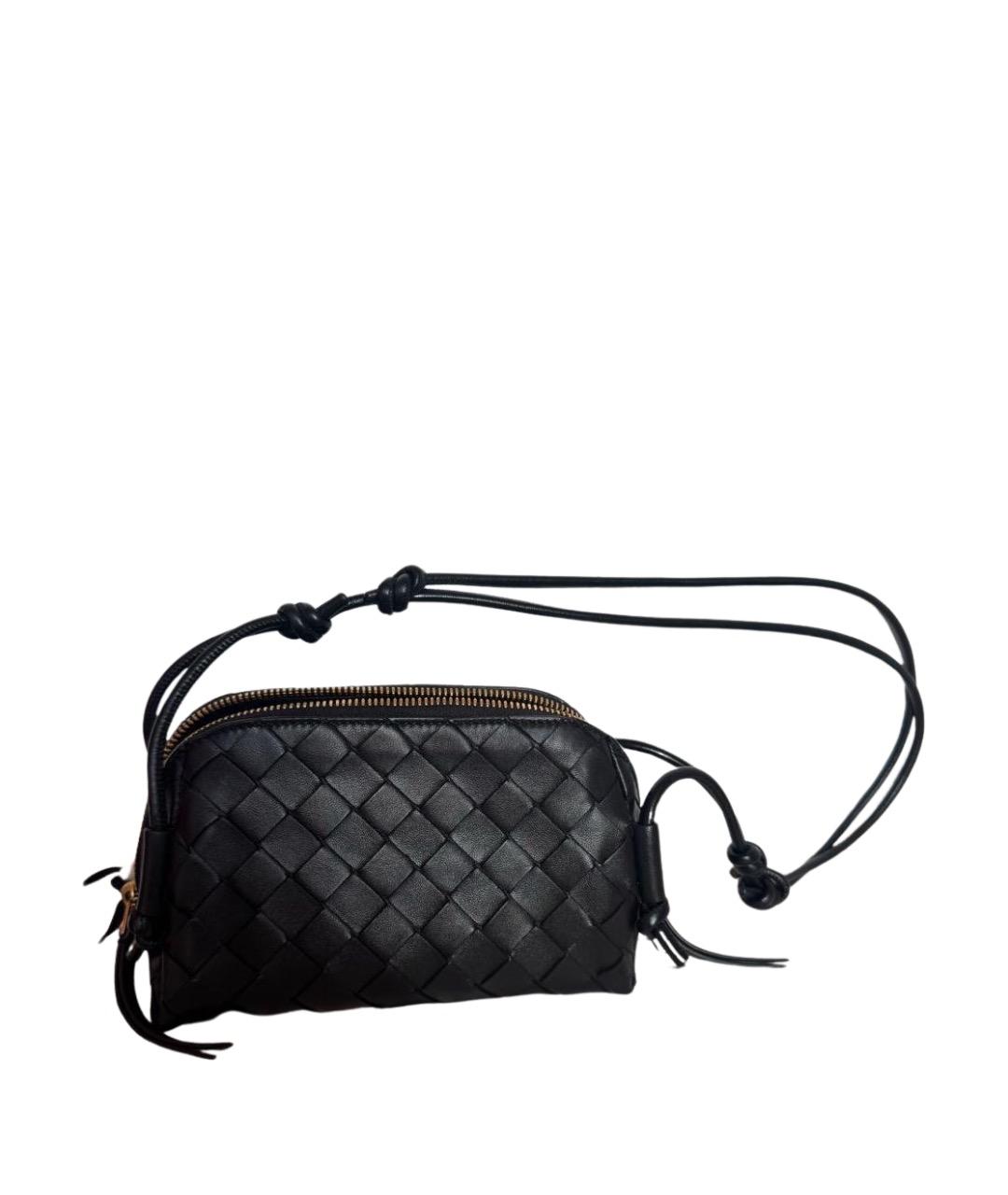 BOTTEGA VENETA Черная кожаная сумка через плечо, фото 1
