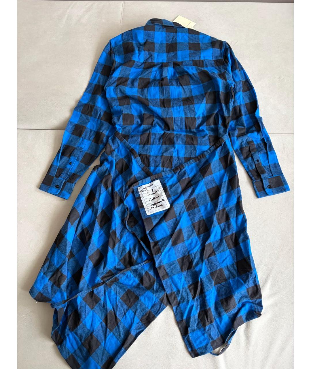 VETEMENTS Синее хлопковое повседневное платье, фото 2