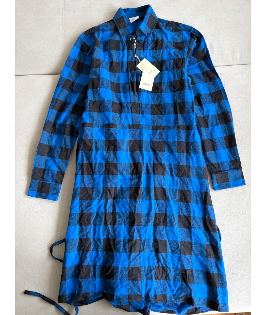 VETEMENTS Синее хлопковое повседневное платье, фото 5