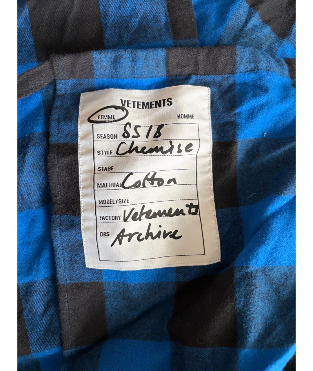 VETEMENTS Синее хлопковое повседневное платье, фото 4