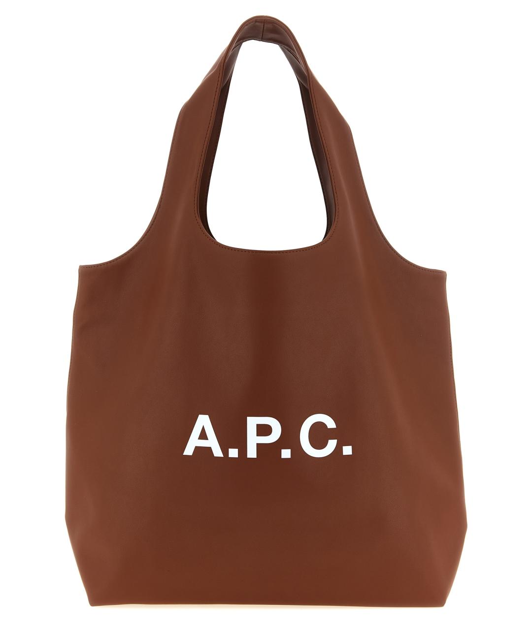 A.P.C. Коричневая синтетическая сумка тоут, фото 1