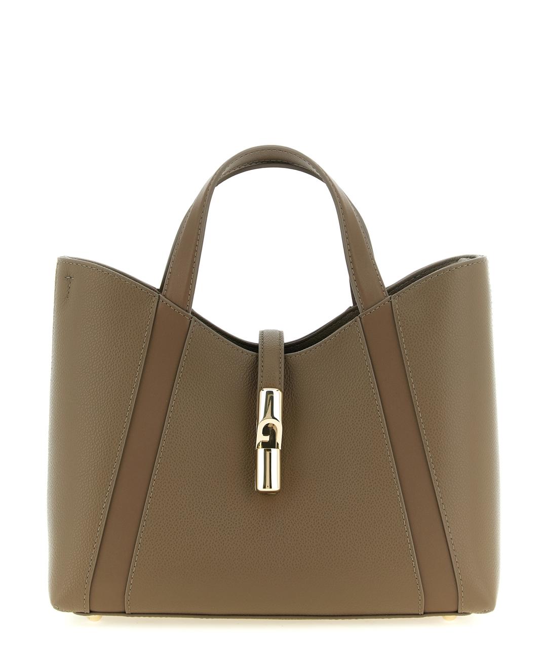FURLA Серая кожаная сумка тоут, фото 1