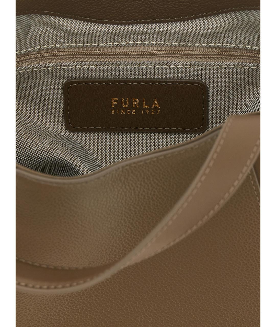 FURLA Серая кожаная сумка тоут, фото 4
