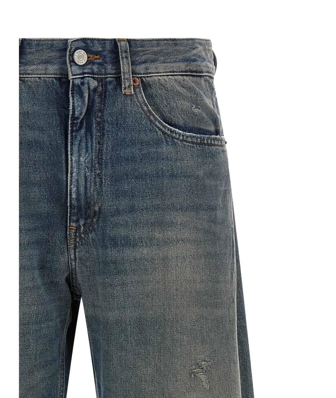 MM6 MAISON MARGIELA Синие хлопковые прямые джинсы, фото 3