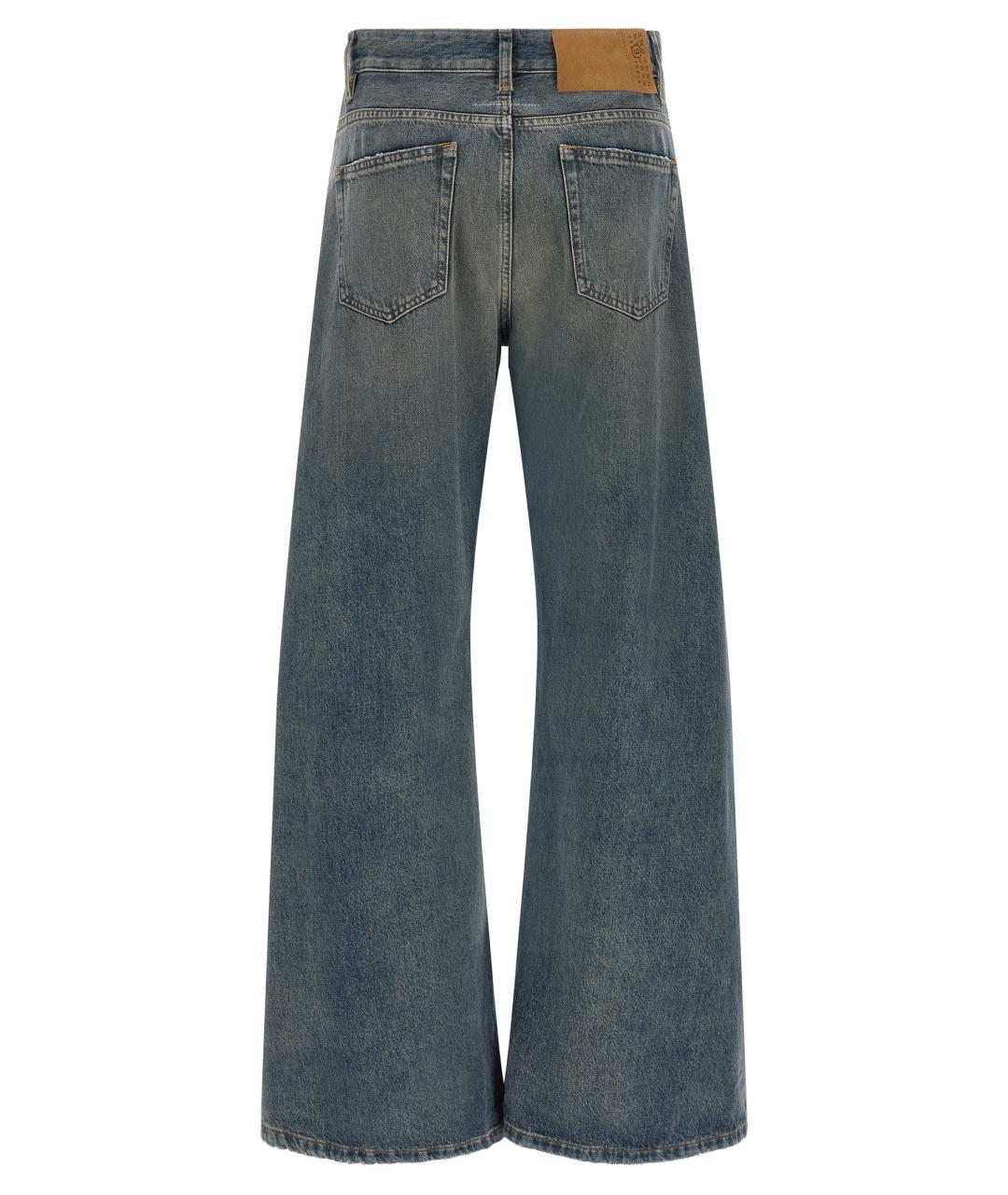 MM6 MAISON MARGIELA Синие хлопковые прямые джинсы, фото 2