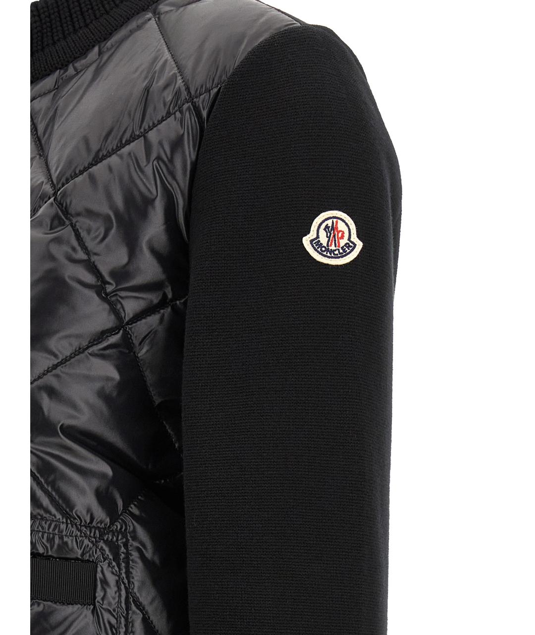 MONCLER Черный полиамидовый кардиган, фото 5