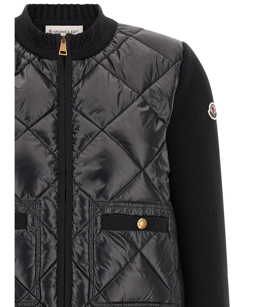 MONCLER Черный полиамидовый кардиган, фото 3