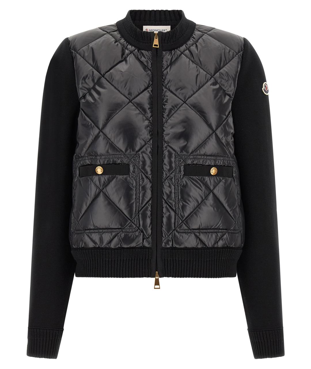 MONCLER Черный полиамидовый кардиган, фото 1