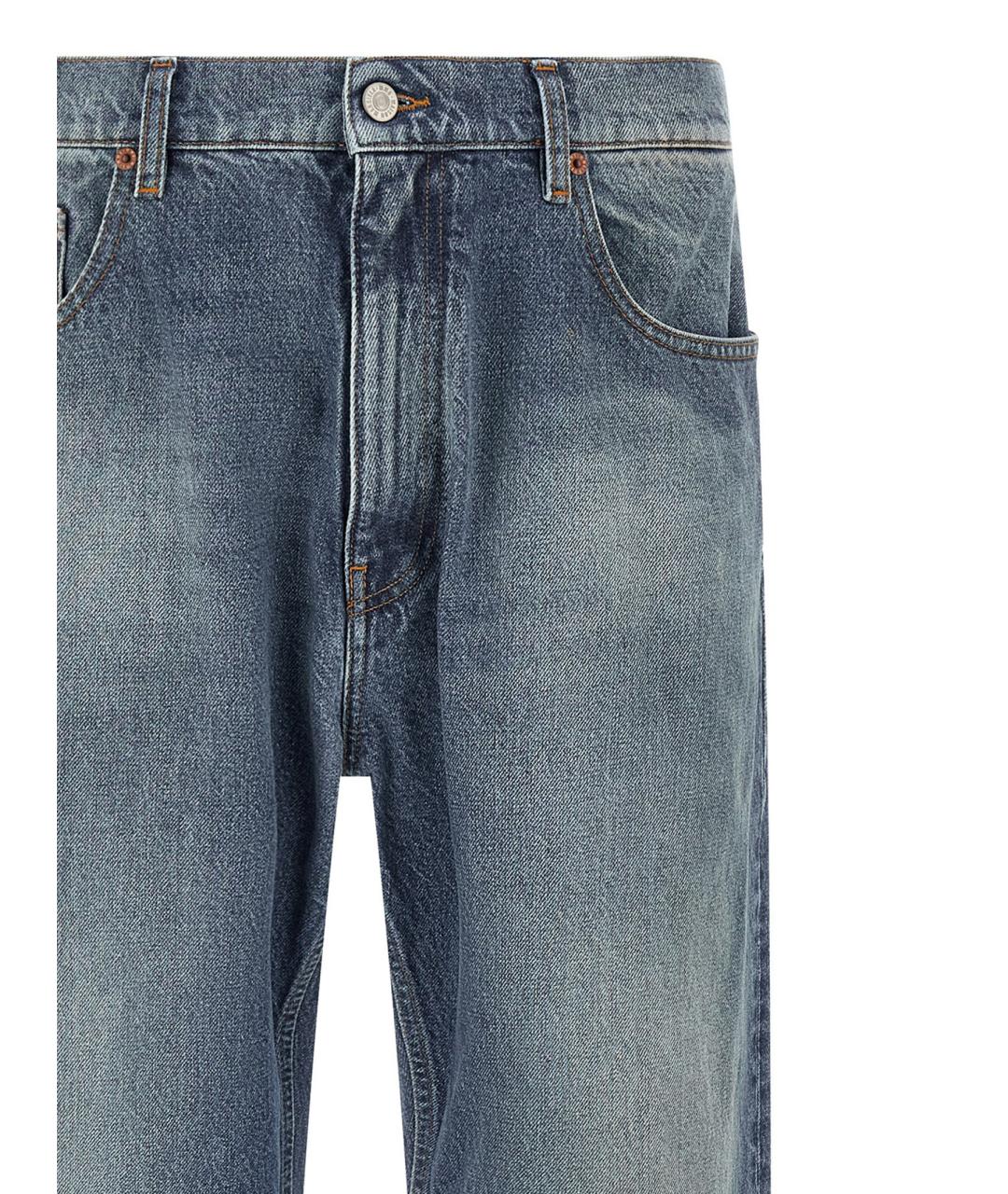 MM6 MAISON MARGIELA Синие хлопковые прямые джинсы, фото 3