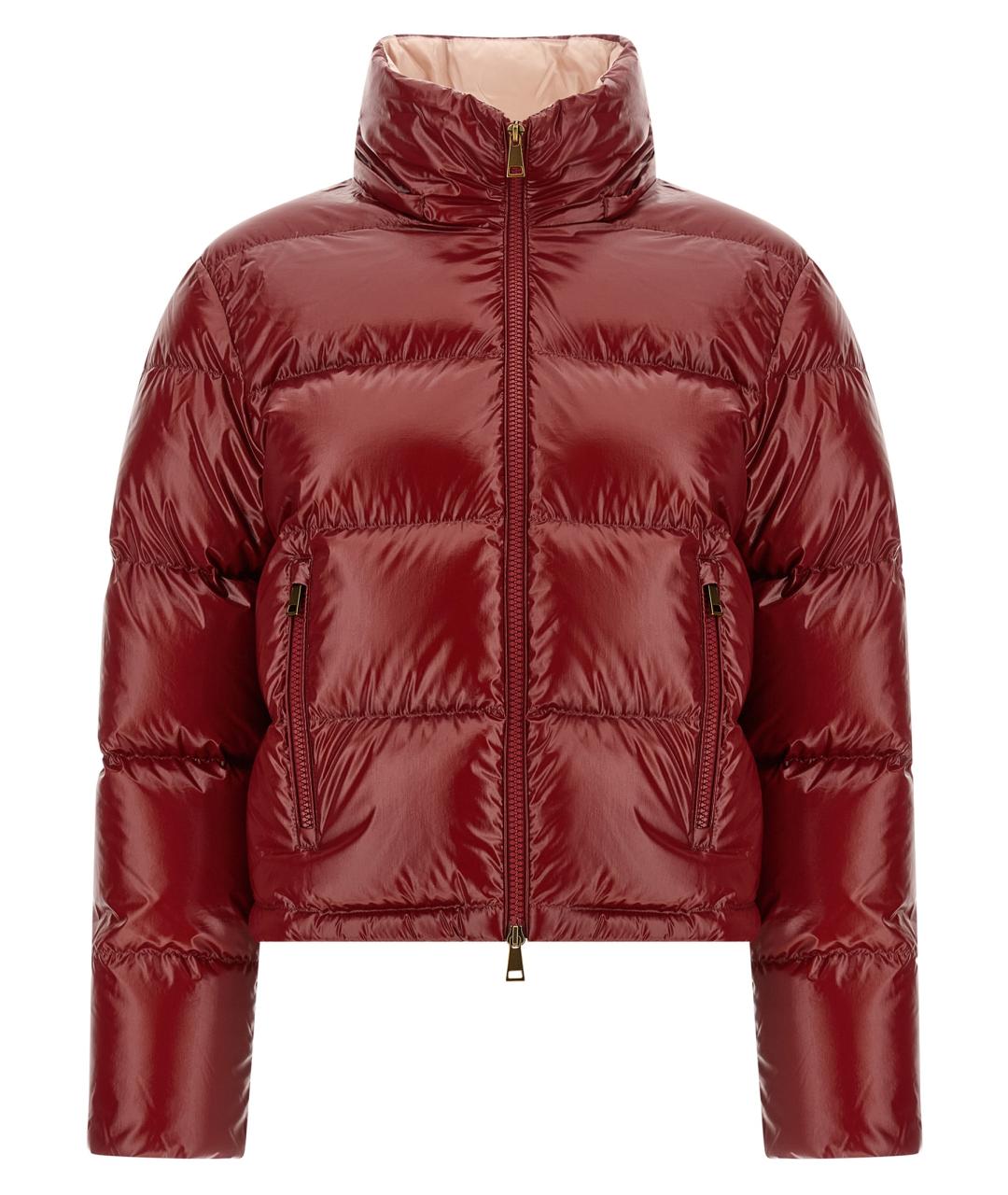 MONCLER Красный полиамидовый пуховик, фото 2