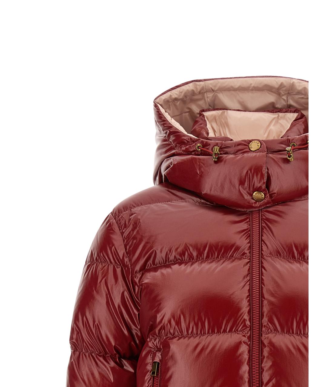 MONCLER Красный полиамидовый пуховик, фото 4