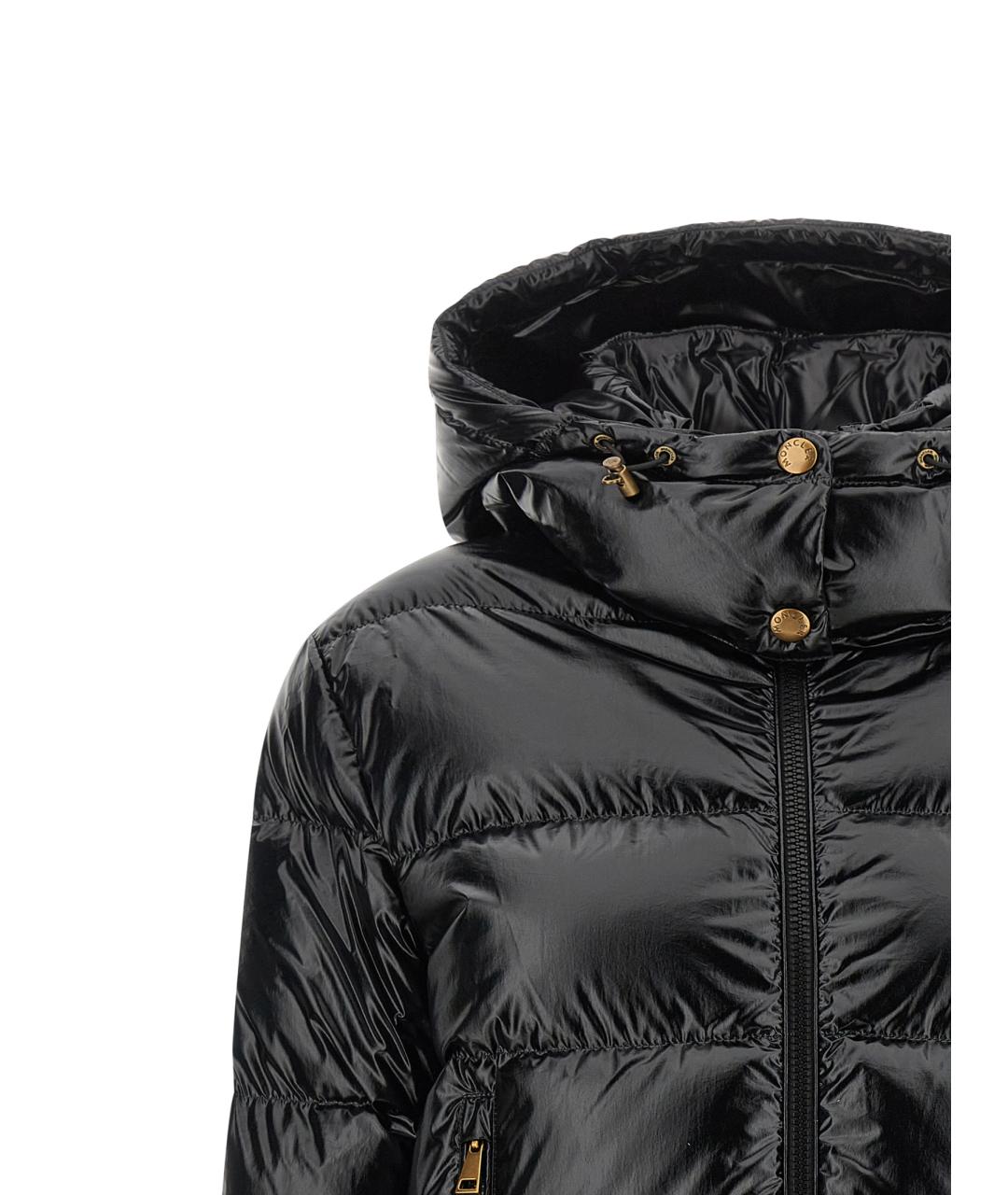 MONCLER Черный полиамидовый пуховик, фото 4