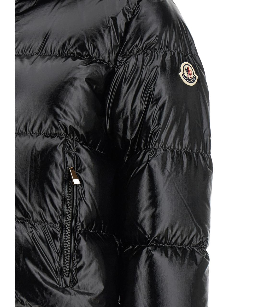 MONCLER Черный полиамидовый пуховик, фото 5